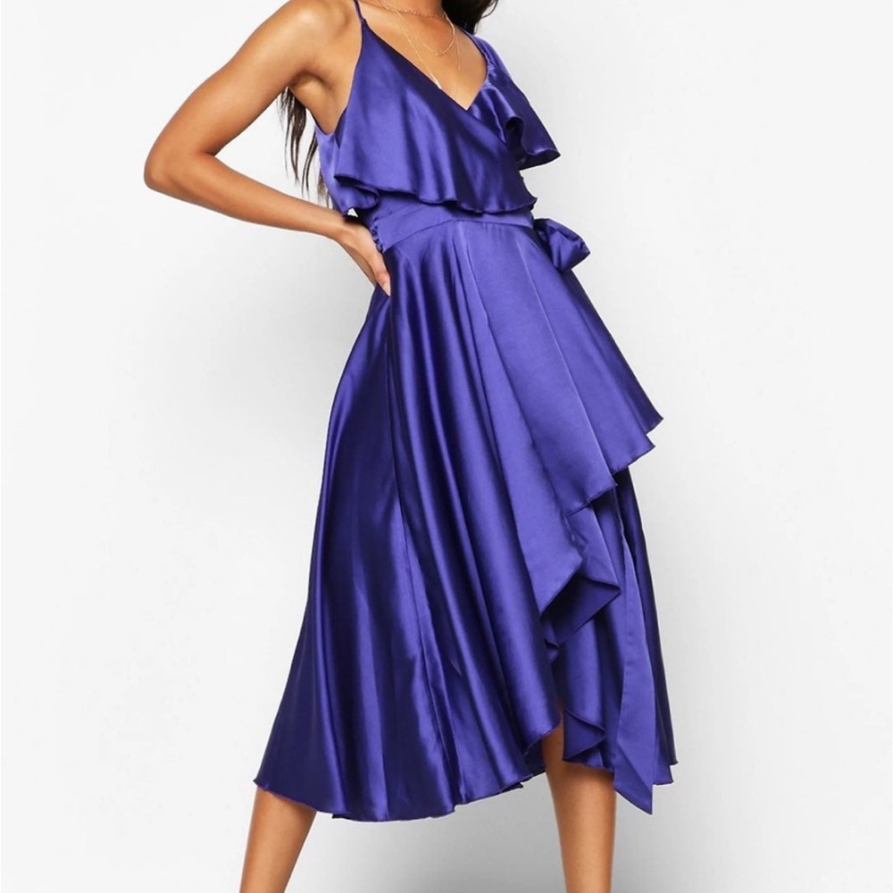 Satin wrap dress